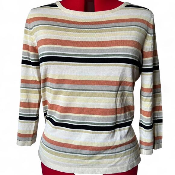 Multicolor silk cotton blend striped shirt - Picture 1 of 6
